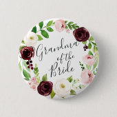 Badge Rond 5 Cm Blush Romance Grand-mère de la mariée (Devant)
