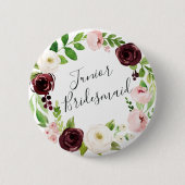 Badge Rond 5 Cm Blush Romance Junior Bridesmaid (Devant)