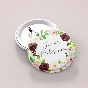 Badge Rond 5 Cm Blush Romance Junior Bridesmaid