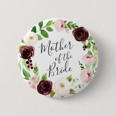 Badge Rond 5 Cm Blush Romance Mère de la mariée (Devant)