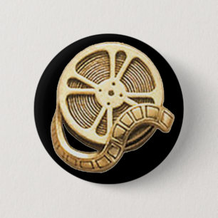 Badge Rond 5 Cm Bobine de film d'or d'OPUS