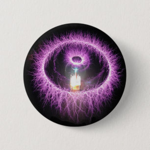 Badge Rond 5 Cm Bobine de Tesla