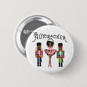 Badge Rond 5 Cm Boca Raton Black Nutcracker Funny Christmas  (Devant & derrière)