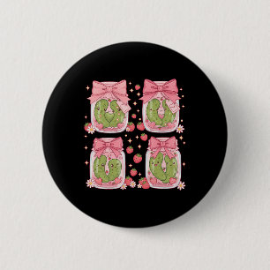 Badge Rond 5 Cm Bocal de pickles de fraise mignons de Valentin