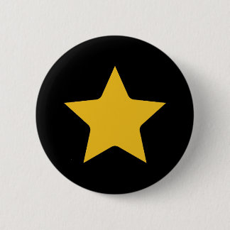 Badge Rond 5 Cm Bohème moderne Boho Yellow Gold Star Noir
