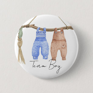 Badge Rond 5 Cm Bohemian Baby Clothes Team Boy Genre révéler