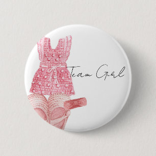 Badge Rond 5 Cm Bohemian Baby Clothes Team Girl Genre révéler