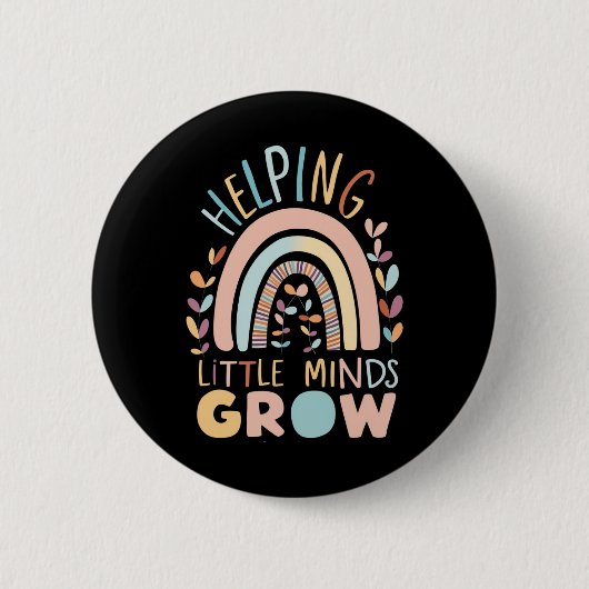 Badge Rond 5 Cm Boho de retour à l'école aider les petits esprits (Devant)