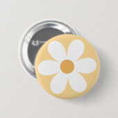Badge Rond 5 Cm Boho jaune marguerite rétro (Devant & derrière)