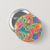 Badge Rond 5 Cm Boho Paisley (Devant & derrière)