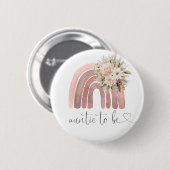 Badge Rond 5 Cm Boho Rainbow Baby shower Tante À Être (Devant & derrière)