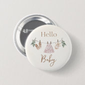Badge Rond 5 Cm Boho rose Fille Vêtements bébé (Devant & derrière)