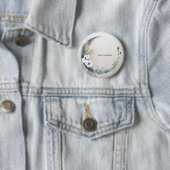 Badge Rond 5 Cm Boho White Orchidée Fleurs Blue Moon Elegant Party (En situation)