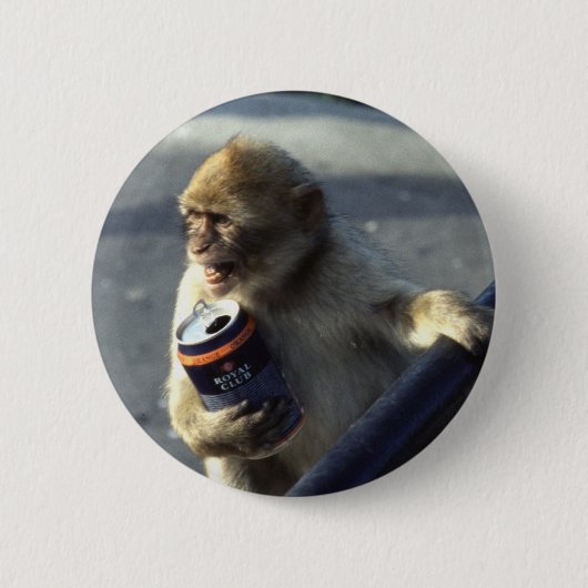 Badge Rond 5 Cm Boire de singe (Devant)