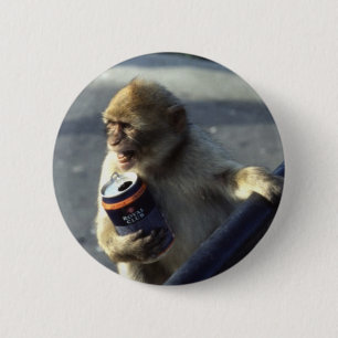 Badge Rond 5 Cm Boire de singe
