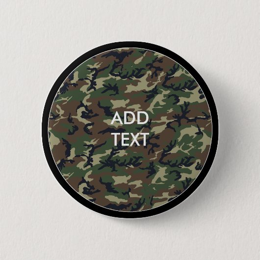 Badge Rond 5 Cm Bois de Camouflage (Devant)