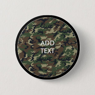 Badge Rond 5 Cm Bois de Camouflage