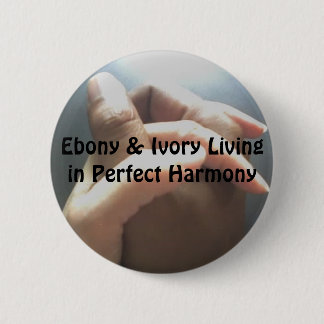 Badge Rond 5 Cm Bois d'ébène et ivoire vivant dans l'harmonie