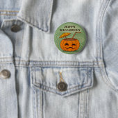 Badge Rond 5 Cm Boisson Citrouille Halloween Vintage | Bouton de b (En situation)