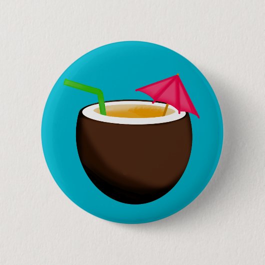 Badge Rond 5 Cm Boisson de noix de coco tropicale (Devant)