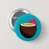 Badge Rond 5 Cm Boisson de noix de coco tropicale (Devant & derrière)