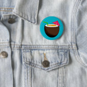 Badge Rond 5 Cm Boisson de noix de coco tropicale (En situation)