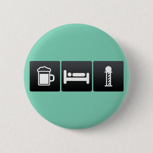 Badge Rond 5 Cm Boisson, sommeil et salons de coiffure