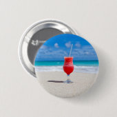 Badge Rond 5 Cm Boisson sur le bouton de plage (Devant & derrière)