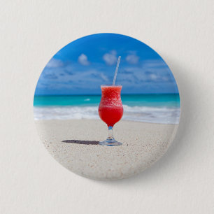 Badge Rond 5 Cm Boisson sur le bouton de plage