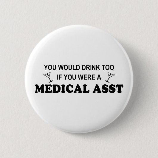 Badge Rond 5 Cm Boisson trop - Asst Médicale (Devant)