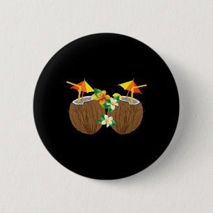 Badge Rond 5 Cm Boissons de noix de coco cool Breast Funny Palm Tr