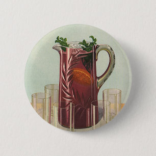 Badge Rond 5 Cm Boissons vintages et boissons, Pitcher de Sangria