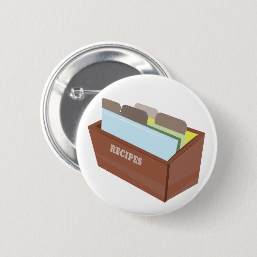 Badge Rond 5 Cm Boîte à recettes (Devant & derrière)
