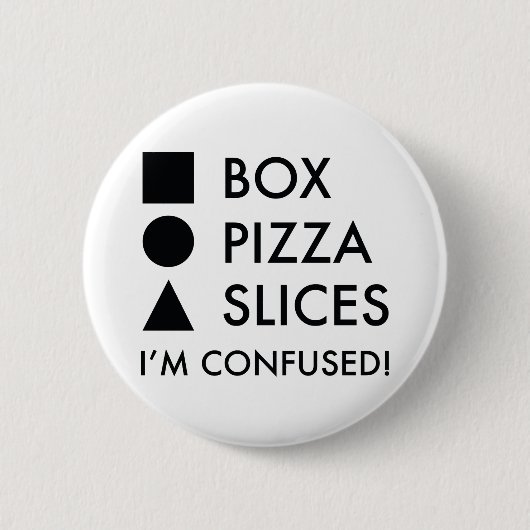 Badge Rond 5 Cm Boîte carré Pizza ronde Triangulaire Slices (Devant)
