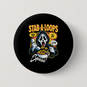 Badge Rond 5 Cm Boîte de céréales horrifiques Stab-a-loops Hallowe