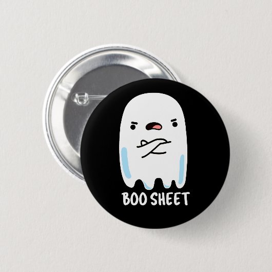 Badge Rond 5 Cm Boite Fiche Funny Halloween Ghost Pun Dark BG (Devant & derrière)