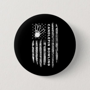 Badge Rond 5 Cm Bol à bougies à Drapeau Américain - Vintage Candle