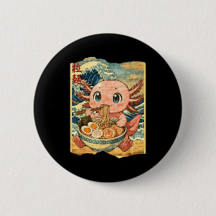 Badge Rond 5 Cm Bol Ramen Nouilles Japonais Wa Drôle Kawaii Axolot