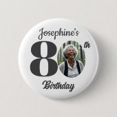 Badge Rond 5 Cm Bold 80th Birthday Party Photo Favor (Devant)