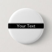 Badge Rond 5 Cm Bold Black & White Stripe Editable Text (Devant)