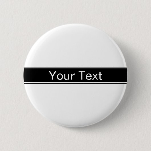 Badge Rond 5 Cm Bold Black & White Stripe Editable Text (Devant)