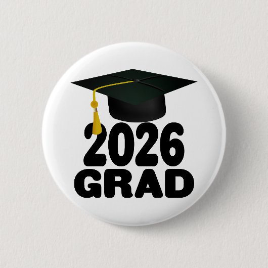 Badge Rond 5 Cm Bold Class of 2026 Graduation (Devant)