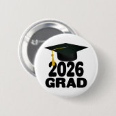 Badge Rond 5 Cm Bold Class of 2026 Graduation (Devant & derrière)