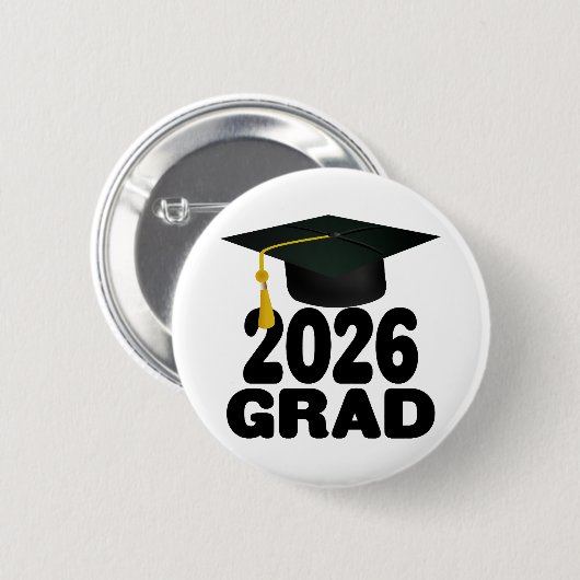 Badge Rond 5 Cm Bold Class of 2026 Graduation (Devant & derrière)