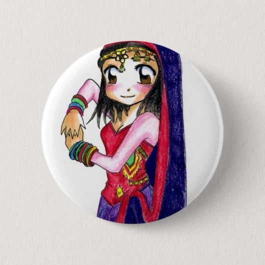 Badge Rond 5 Cm Bollywood - Dess (Devant)