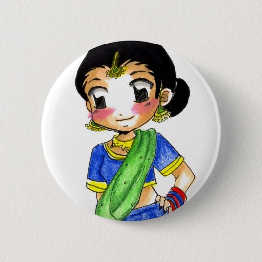 Badge Rond 5 Cm Bollywood - Loli (Devant)