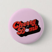 Badge Rond 5 Cm Bombe cerise (Devant)