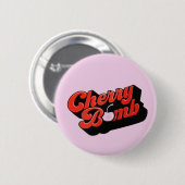 Badge Rond 5 Cm Bombe cerise (Devant & derrière)