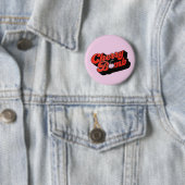 Badge Rond 5 Cm Bombe Cerise (En situation)