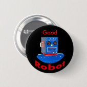 Badge Rond 5 Cm Bon bleu de robot (Devant & derrière)